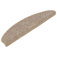 vidaXL Stair Mats 15 pcs 65x21x4 cm Brown Half Round Large 3