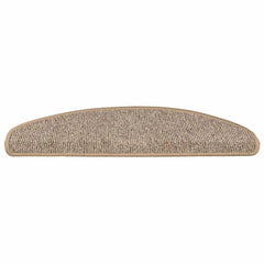 vidaXL Stair Mats 15 pcs 65x21x4 cm Brown Half Round Large 4