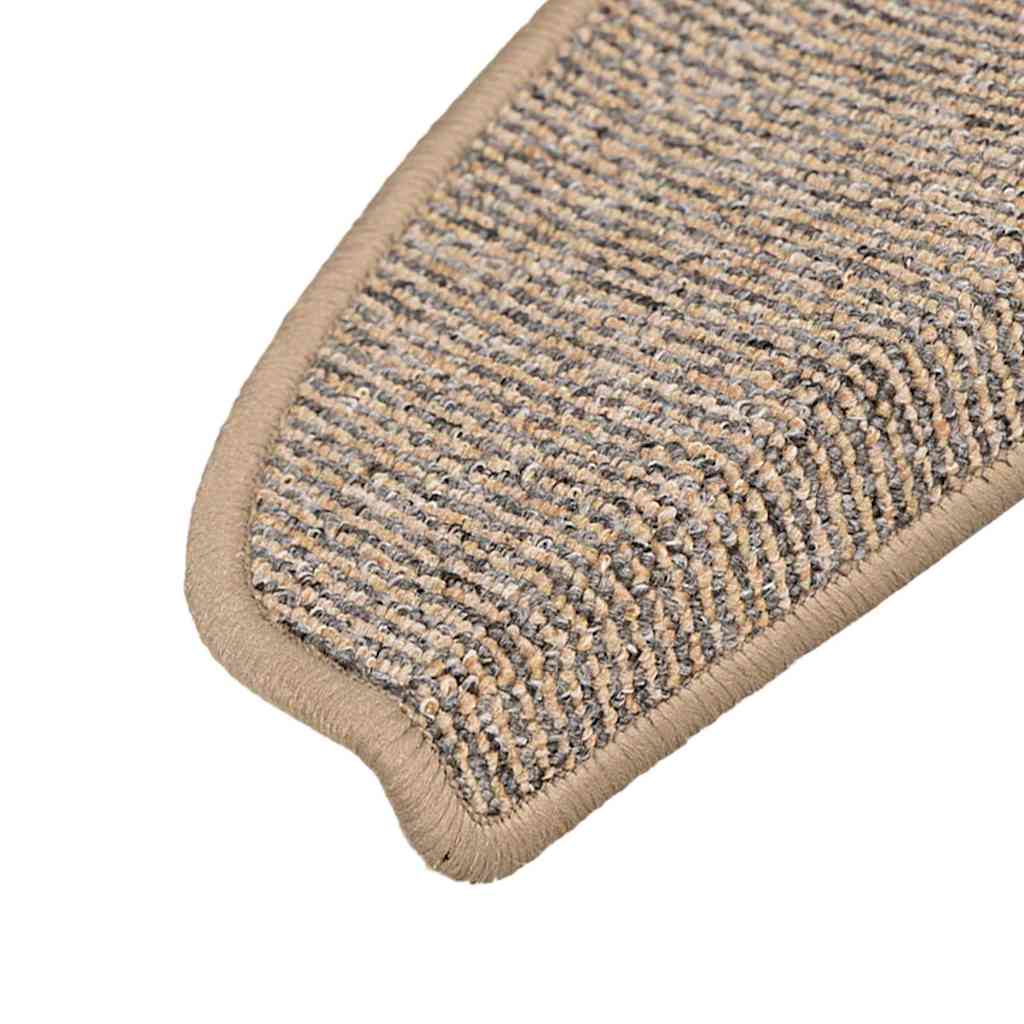 vidaXL Stair Mats 15 pcs 65x21x4 cm Brown Half Round Large 6