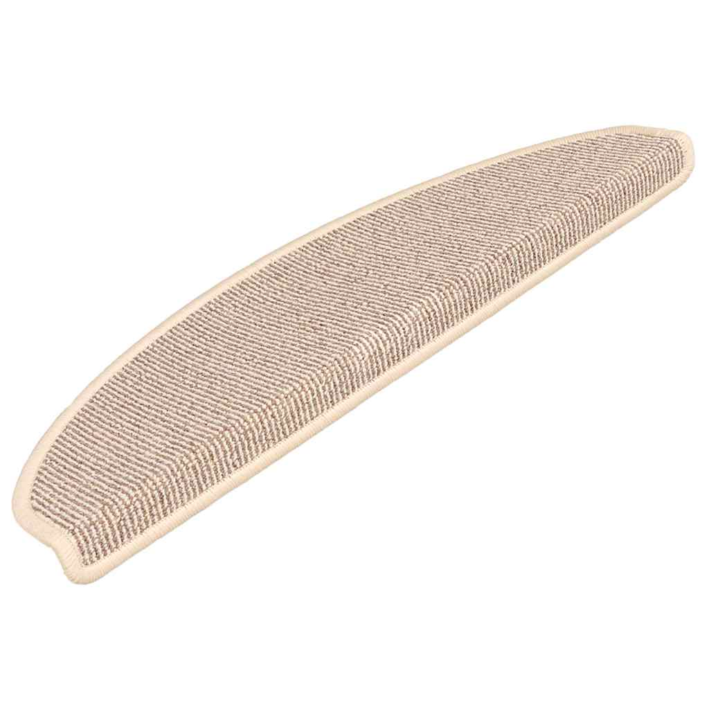 vidaXL Stair Mats 15 pcs 65x21x4 cm White and Brown Half Round Large 3
