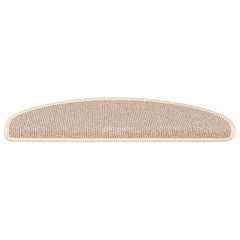 vidaXL Stair Mats 15 pcs 65x21x4 cm White and Brown Half Round Large 4
