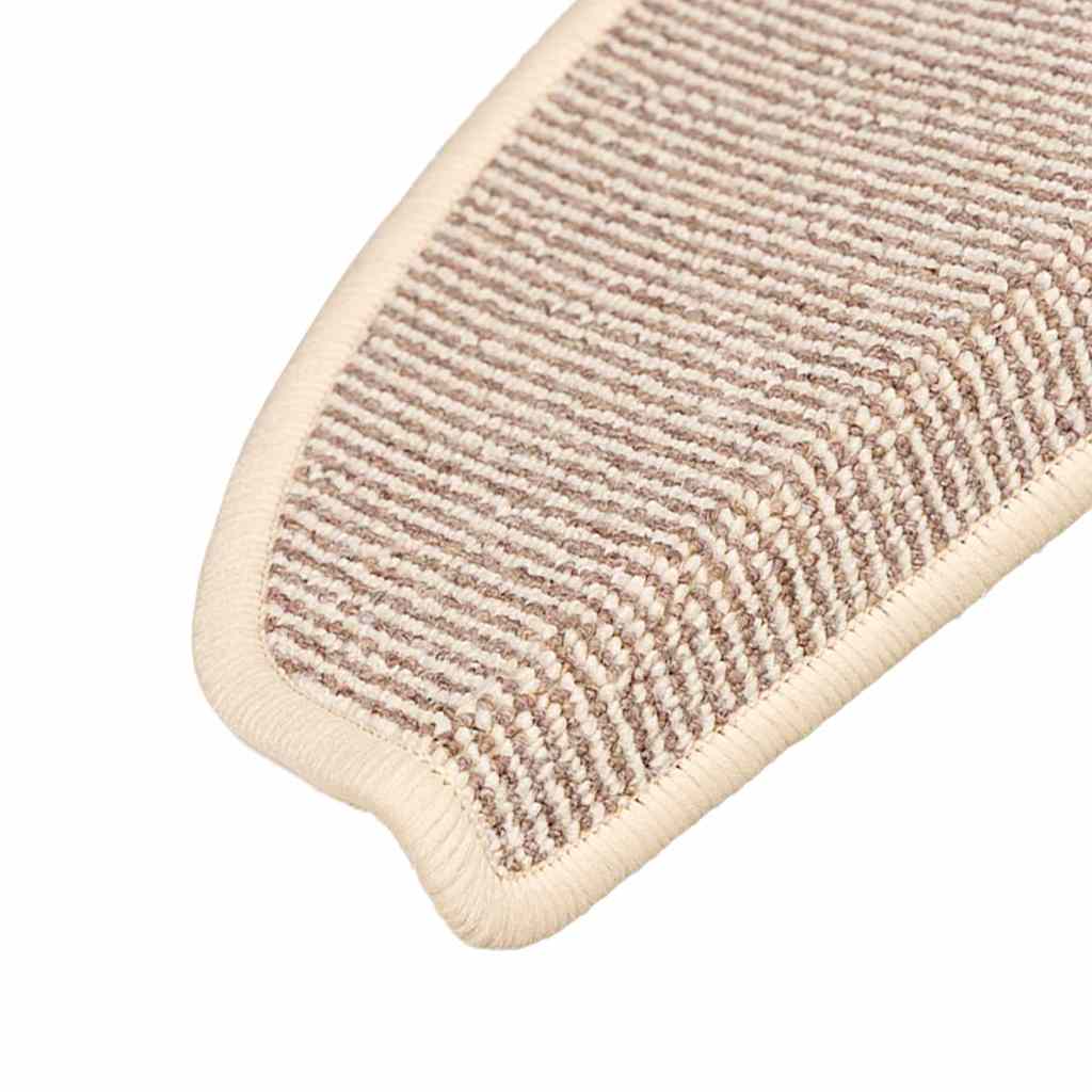 vidaXL Stair Mats 15 pcs 65x21x4 cm White and Brown Half Round Large 6