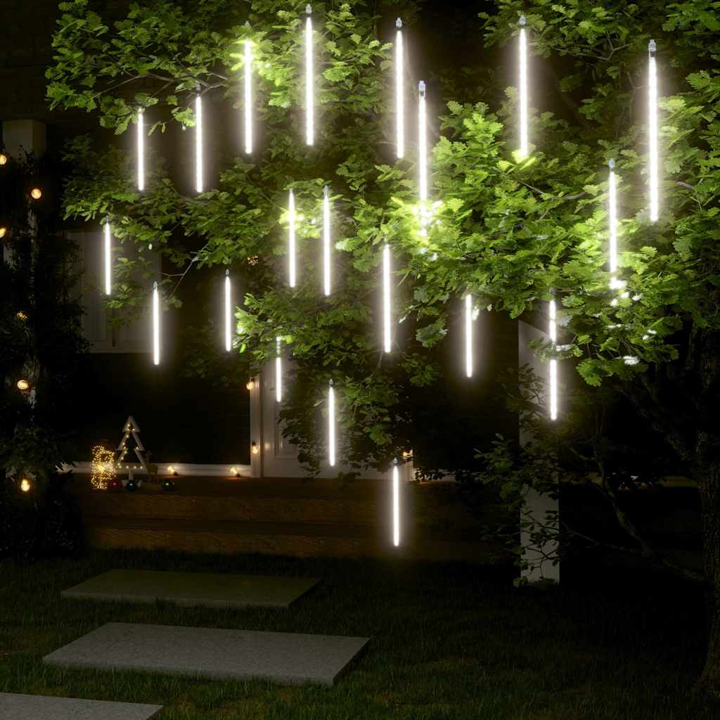 vidaXL Meteor Lights 20 pcs 30 cm Cold White 480 LEDs Indoor Outdoor 1