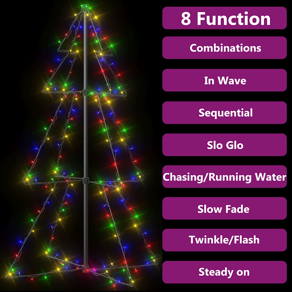 vidaXL Christmas Cone Tree | Colourful | Metal | Medium | Christmas Cone Tree 4
