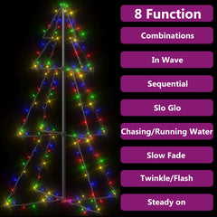 vidaXL Christmas Cone Tree | Colourful | Metal | Medium | Christmas Cone Tree 4