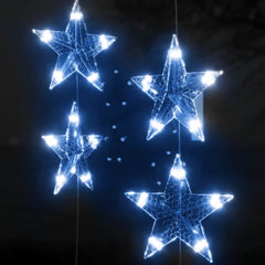 vidaXL Curtain Fairy Light | Blue | Waterproof materials | Star-shaped | Modern 4