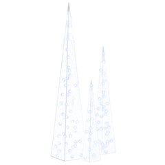 328973 vidaXL Acrylic Decorative LED Light Cone Set Blue 60/90/120cm 2