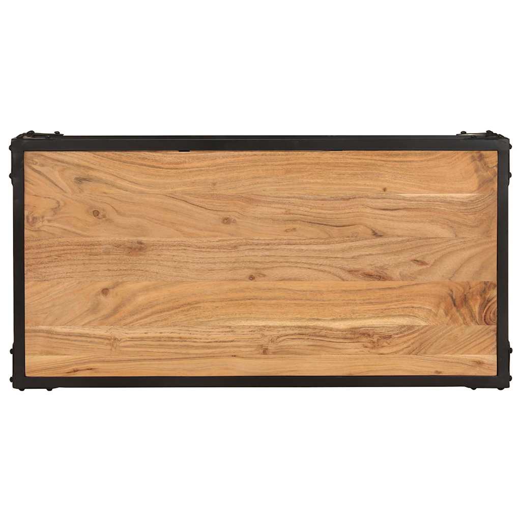 vidaXL Coffee Table | Natural Brown | Solid Acacia Wood, Powder-Coated Iron 4