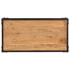 vidaXL Coffee Table | Natural Brown | Solid Acacia Wood, Powder-Coated Iron 4