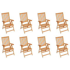 Reclining Folding Chairs Solid Teak Wood 8