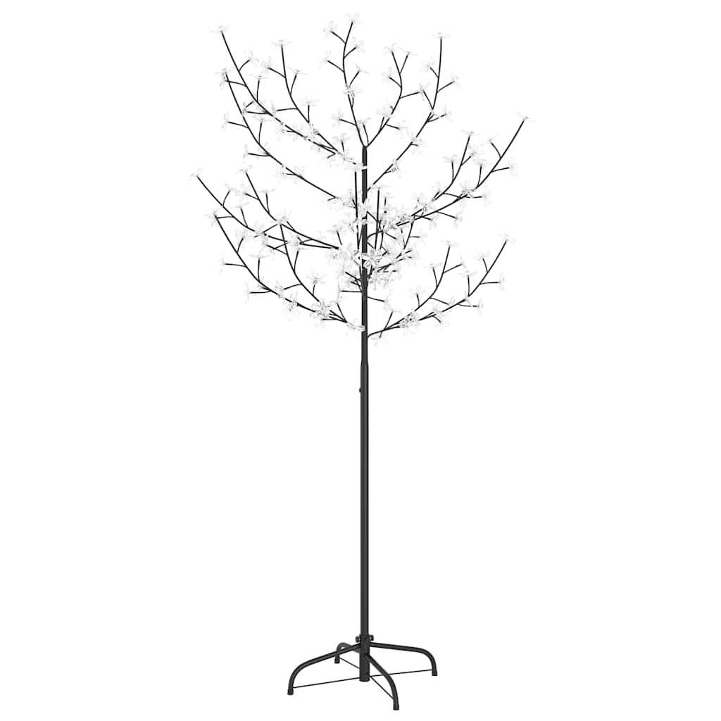 The cherry blossom Christmas tree with clear unlit flowers against a white background