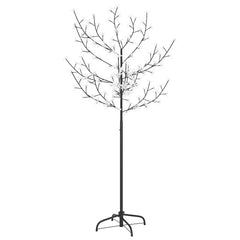 The cherry blossom Christmas tree with clear unlit flowers against a white background