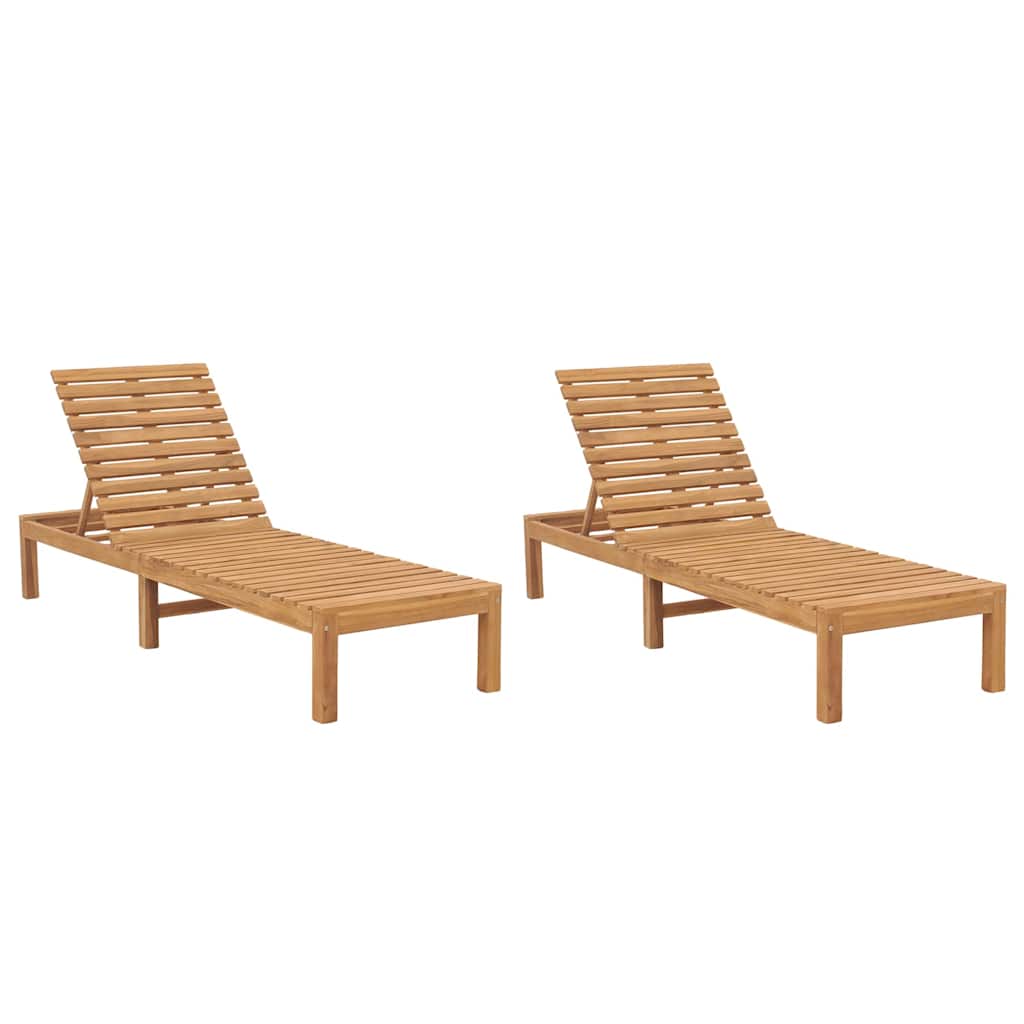 Sun Lounger Solid Teak Wood 2