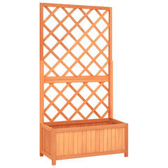 vidaXL Planter with Trellis Brown 70x30x135 cm Solid Wood Fir 2