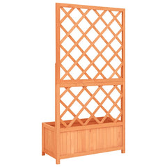 vidaXL Planter with Trellis Brown 70x30x135 cm Solid Wood Fir 5