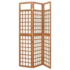 3-Panel Room Divider/Trellis Solid Fir Wood in Brown