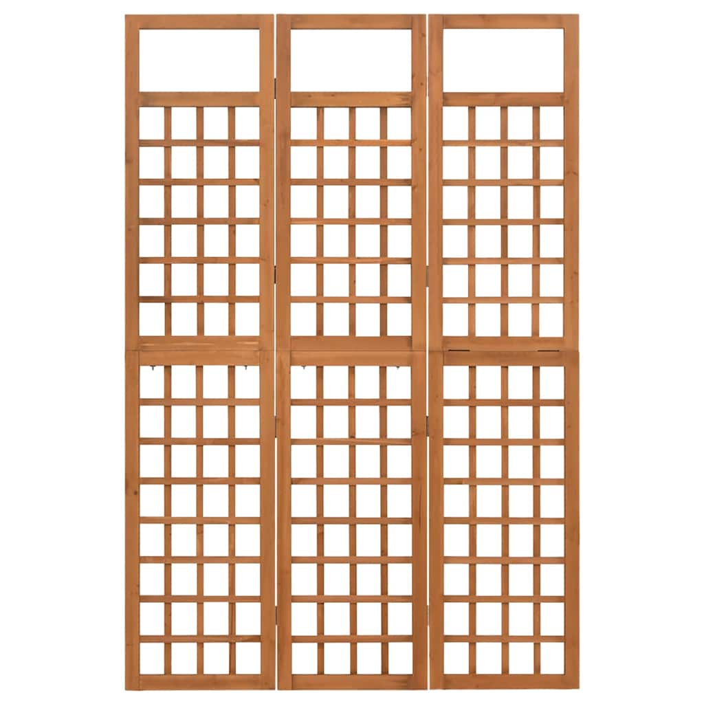 vidaXL 3-Panel Room Divider/Trellis Solid Fir Wood 121x180.5 cm 2