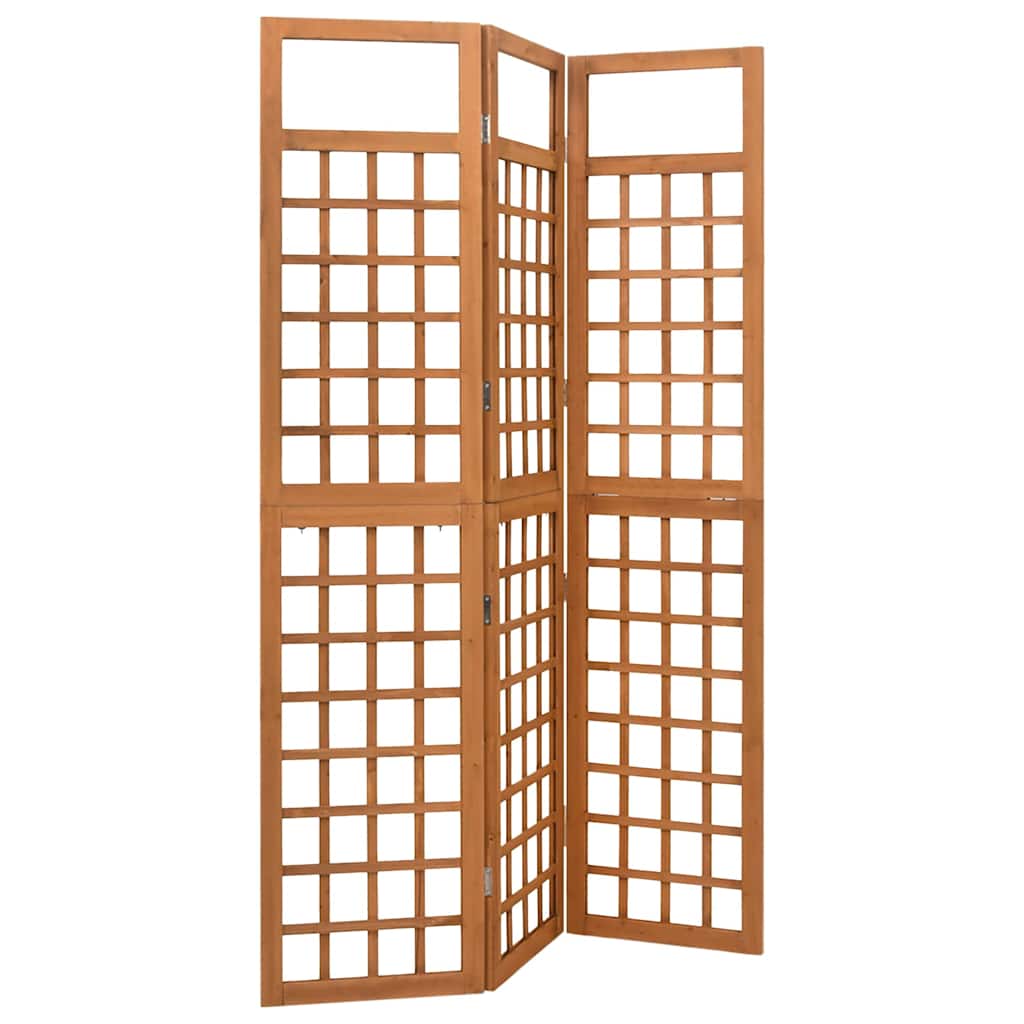 vidaXL 3-Panel Room Divider/Trellis Solid Fir Wood 121x180.5 cm 3