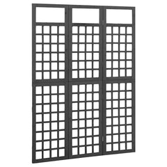 vidaXL 3-Panel Room Divider/Trellis Solid Fir Wood Black 121x180 cm 2