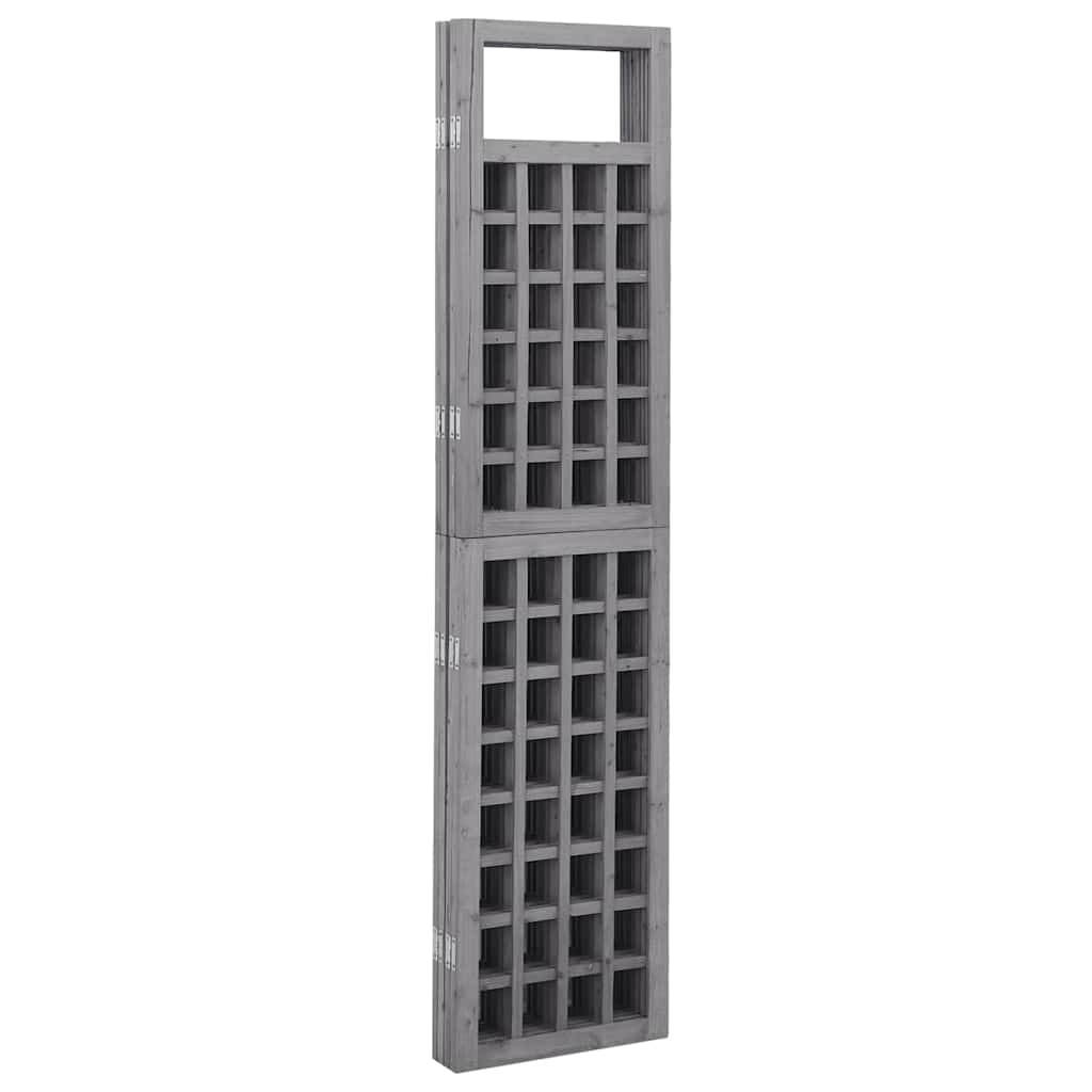 vidaXL 3-Panel Room Divider/Trellis Solid Fir Wood Grey 121x180 cm 4