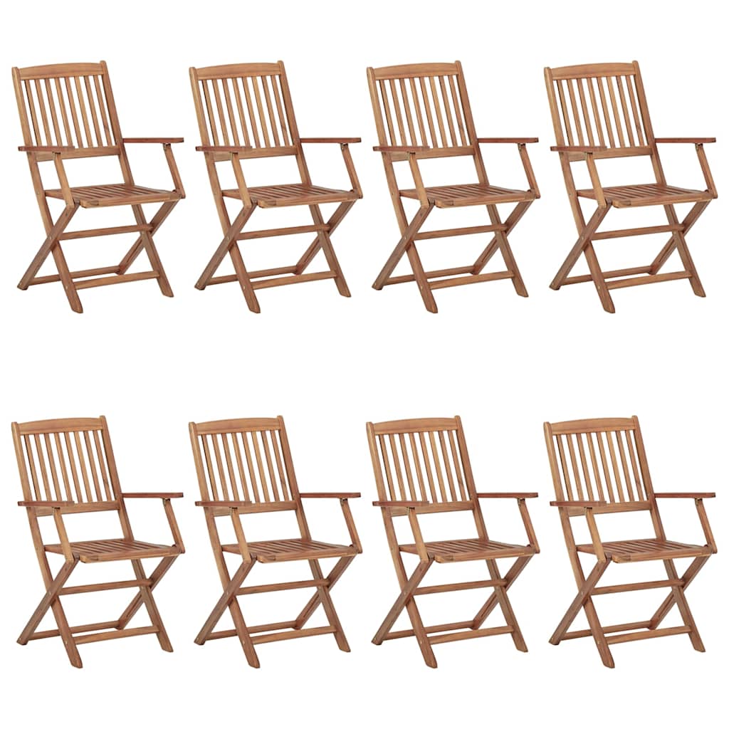 Folding Chairs Solid Acacia Wood with armrest 8