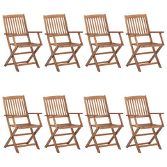 Folding Chairs Solid Acacia Wood with armrest 8