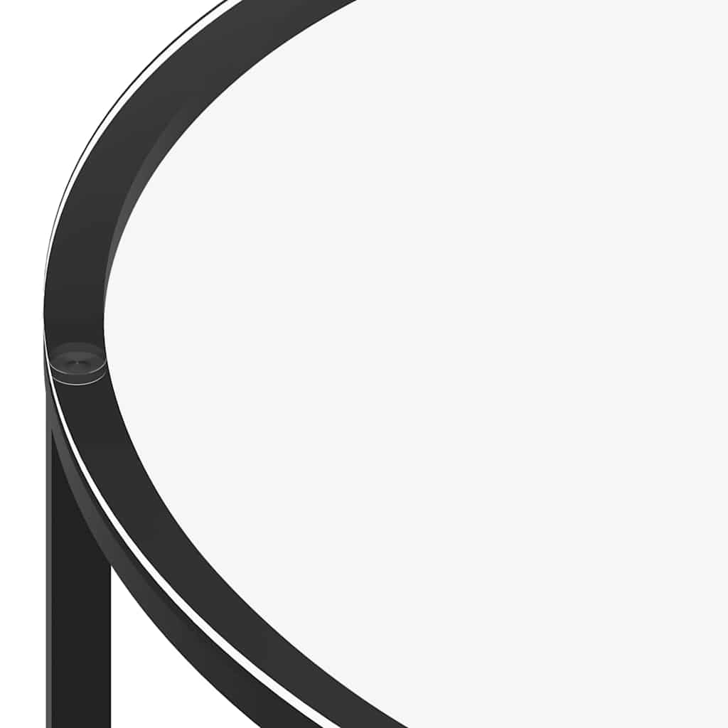 Tea Table 70 cm Tempered Glass Black and transparent