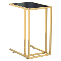vidaXL Computer Side Table Black 50x35x65 cm Tempered Glass 2