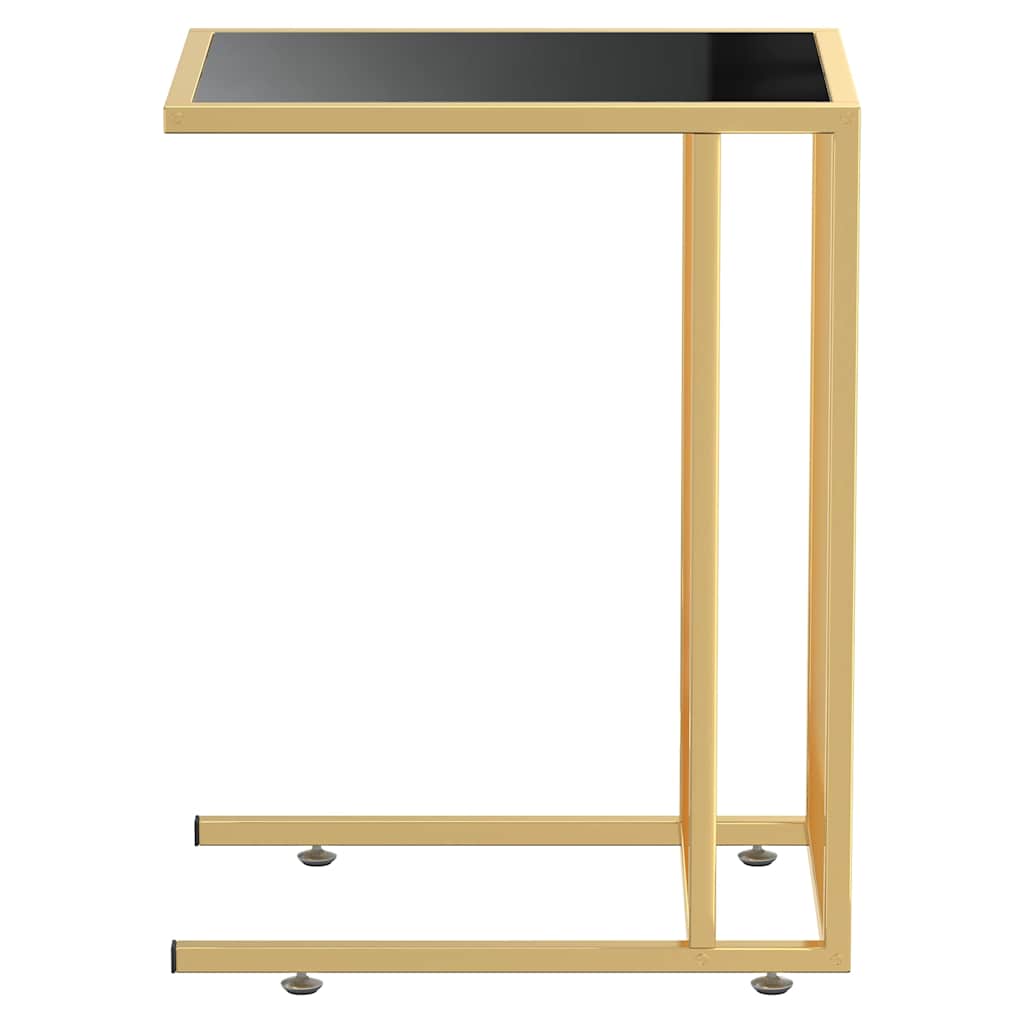 vidaXL Computer Side Table Black 50x35x65 cm Tempered Glass 4