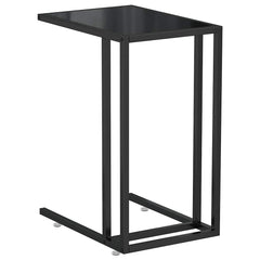 vidaXL Computer Side Table Black 50x35x65 cm Tempered Glass 2