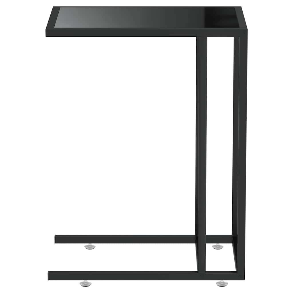 vidaXL Computer Side Table Black 50x35x65 cm Tempered Glass 4
