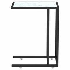 vidaXL Computer Side Table White Marble 50x35x65 cm Tempered Glass 4