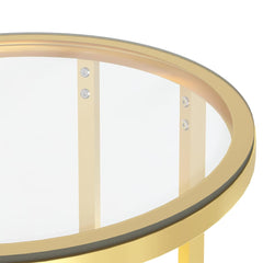 vidaXL Side Table | Gold and Transparent | Tempered glass, powder-coated iron 5
