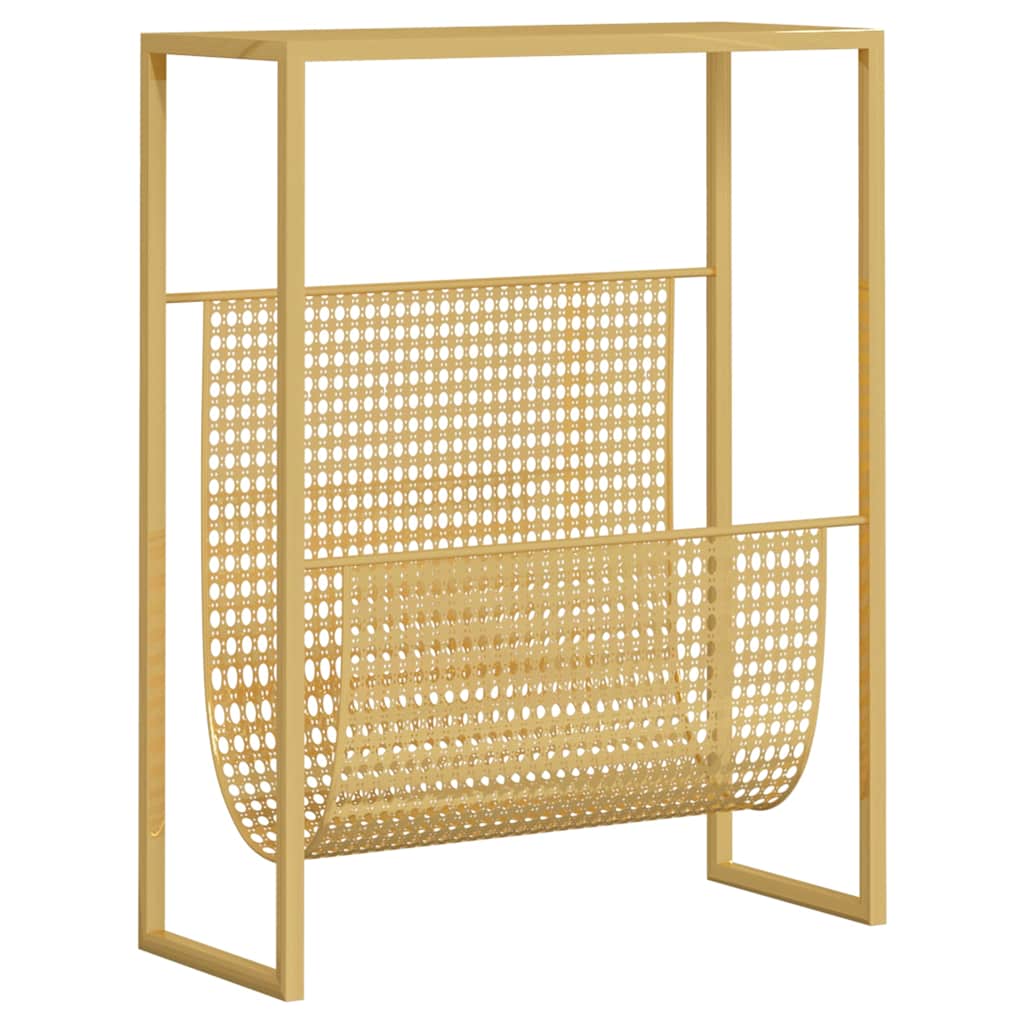 vidaXL Magazine Rack | Gold | Steel | Medium | Storage | Magazine Rack 2