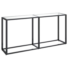 vidaXL Console Table | Transparent | Tempered glass, powder-coated steel 2