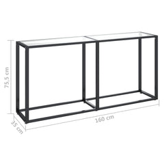 vidaXL Console Table | Transparent | Tempered glass, powder-coated steel 6