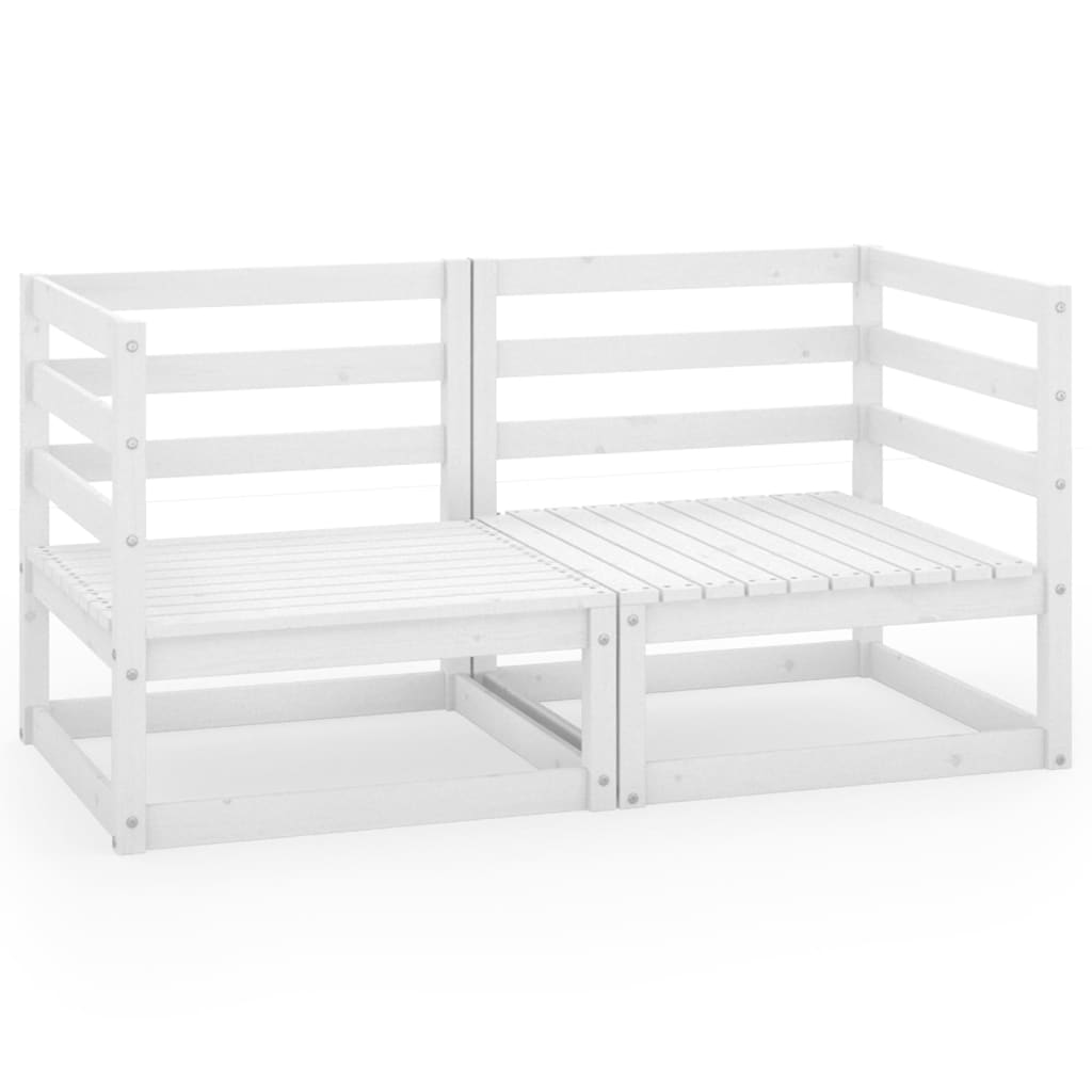 vidaXL Garden 2-Seater Sofa White Solid Pinewood 2