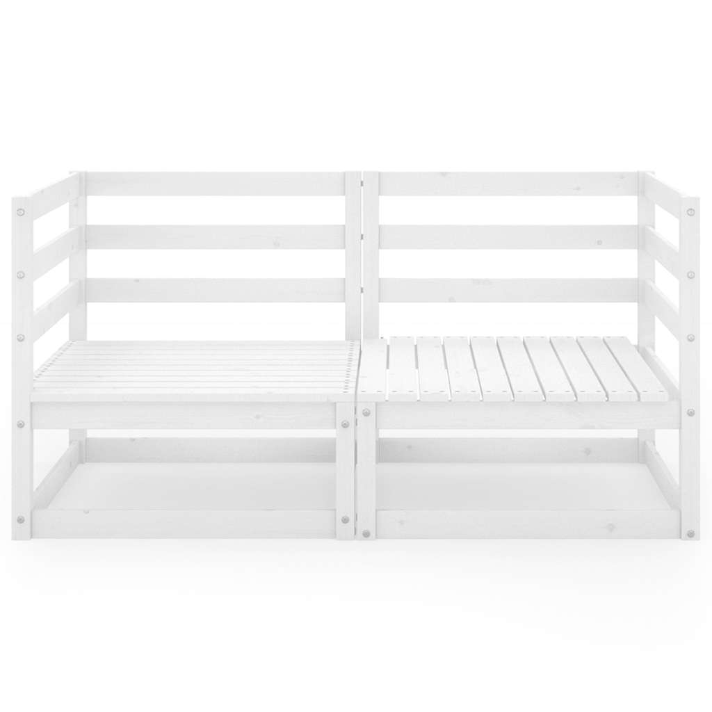 vidaXL Garden 2-Seater Sofa White Solid Pinewood 3