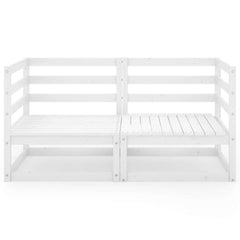 vidaXL Garden 2-Seater Sofa White Solid Pinewood 3