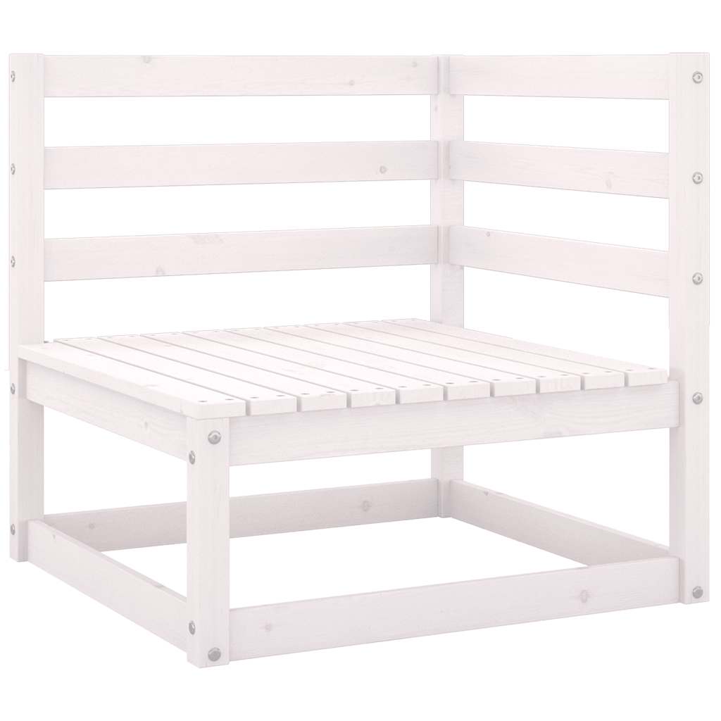 vidaXL Garden 2-Seater Sofa White Solid Pinewood 4