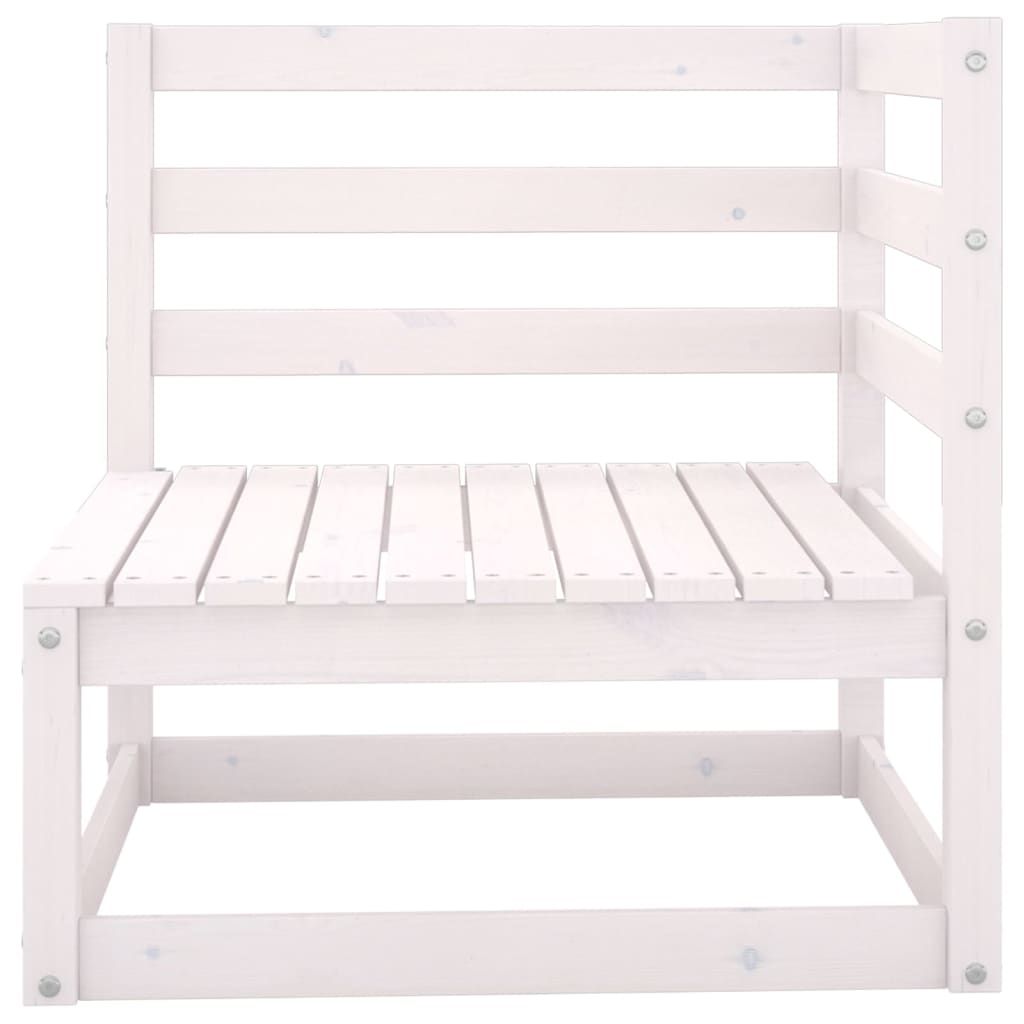 vidaXL Garden 2-Seater Sofa White Solid Pinewood 5