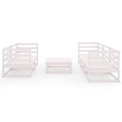 vidaXL 6 Piece Garden Lounge Set White Solid Wood Pine 3