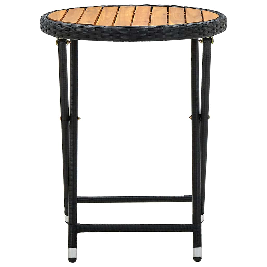 vidaXL Tea Table | Black | PE Rattan | Small | Foldable | Tea Table | Round 3