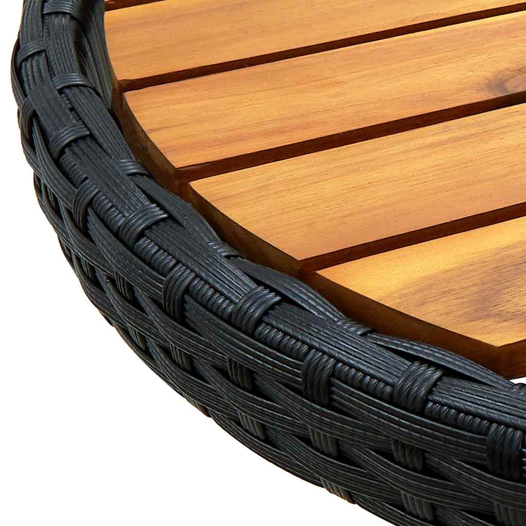 vidaXL Tea Table | Black | PE Rattan | Small | Foldable | Tea Table | Round 6