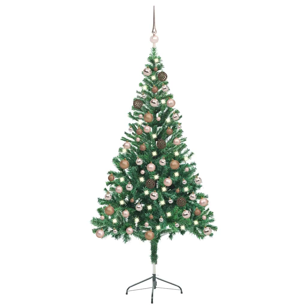 vidaXL Artificial Pre-lit Christmas Tree with Ball Set 150cm 380 Branches 1