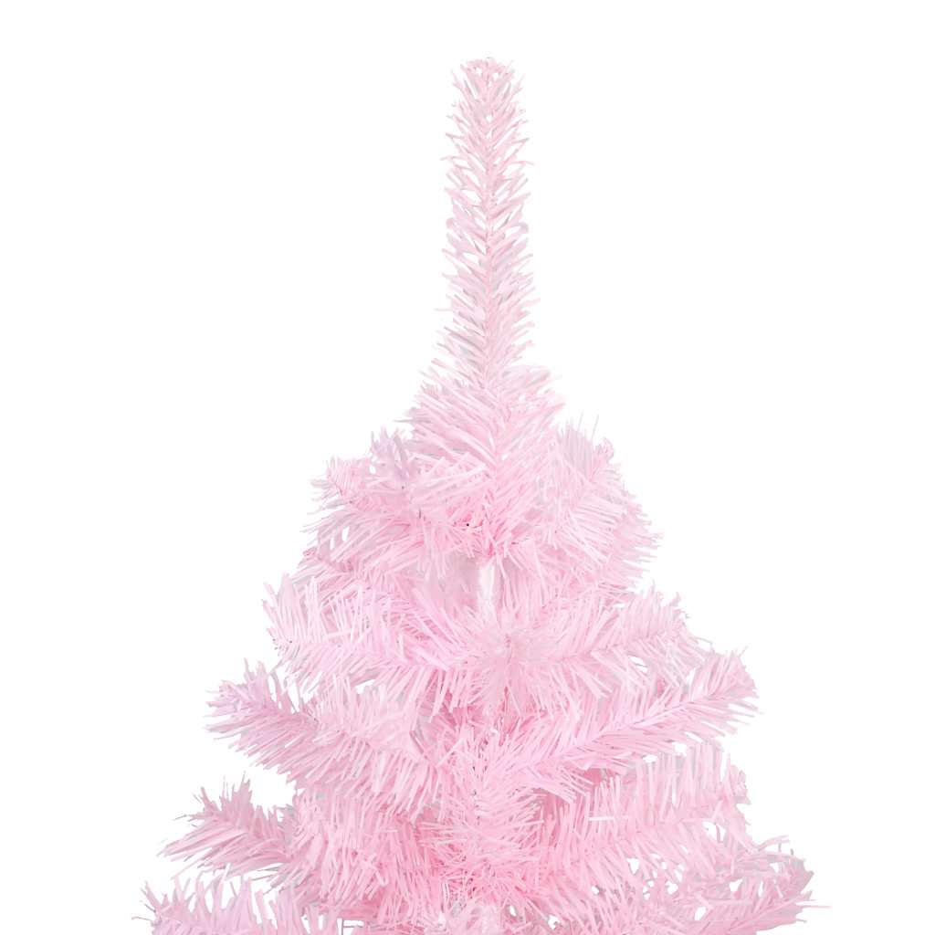 vidaXL Artificial Pre-lit Christmas Tree with Ball Set Pink 150 cm PVC 3