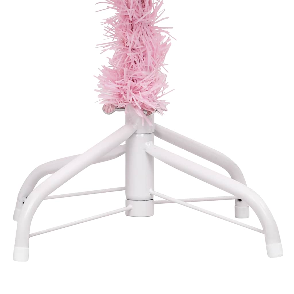 vidaXL Artificial Pre-lit Christmas Tree with Ball Set Pink 150 cm PVC 4