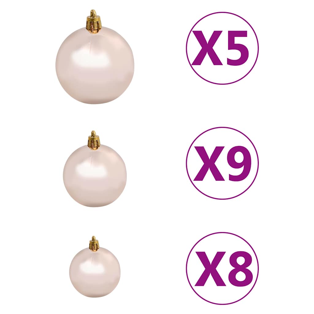 vidaXL Artificial Pre-lit Christmas Tree with Ball Set Green 150 cm PVC 4