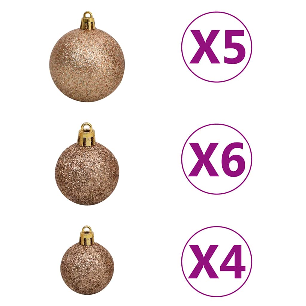 vidaXL Artificial Pre-lit Christmas Tree with Ball Set Green 150 cm PVC 6