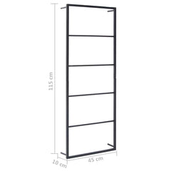 vidaXL Towel Rack | Black | Steel | Standard | Towel Rack | Rectangular 6